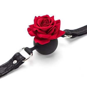 用品玫瑰花口塞夫妻调情工具硅胶口球成人性爱辅助用具情趣穿戴