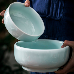 中式青瓷泡面碗创意大号拉面碗加厚陶瓷小米粥碗面条碗牛肉汤面碗