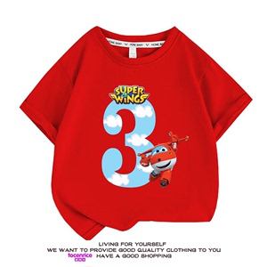 乐迪超级飞侠3衣服男女童短袖t恤夏季儿童机器人宝宝半袖纯棉上衣