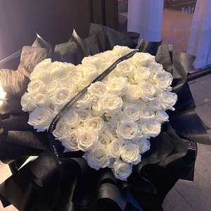 全国白玫瑰花束送女友鲜花速递同城杭州上海广州北京花店生日配送