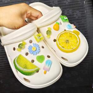 新款夏季3D立体水果鞋扣青桔柠檬洞洞鞋配饰可拆卸鞋扣装饰品配件