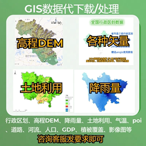 arcgis数据shp/行政区划/高程/土地利用/poi/道路/河流/降雨气温