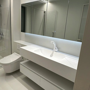 现代简约杜邦可丽耐一体盆浴室柜组合卫生间洗手洗脸洗漱台盆定制
