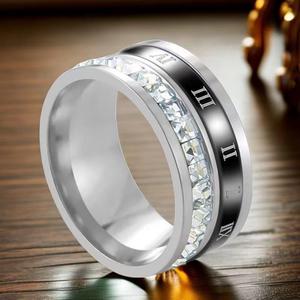 个性时尚气质钛钢ins潮单排钻戒指可转动网红风情侣男女食指指环