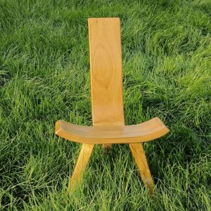 三脚椅全实木人体工学椅独板休闲靠背椅户外休息舒适钓鱼凳椅休闲