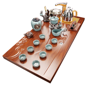 茶具套装家用整套实木茶盘客厅一体全自动煮水炉茶台大号办公茶海