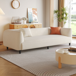 奶油风客厅直排沙发轻奢小户型布艺沙发现代简约三人位新款沙发