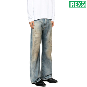 IREX*AC脏脏裤 明星同款春夏新款泥染做旧水洗蓝色牛仔裤男女长裤