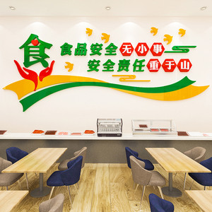 食品安全墙贴公司学校食堂饭店餐厅文化墙面装饰厨房文化标语贴纸