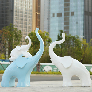 户外园林景观网红大象玻璃钢雕塑商场美陈抽象动物幼儿园装饰摆件