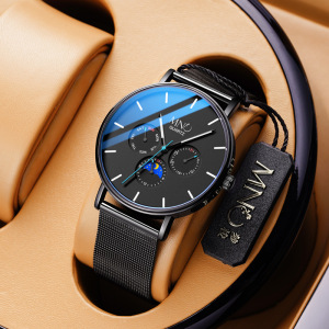 飞亚达品牌手表男月相款学生老上海产男士石英表机械风潮非机械表