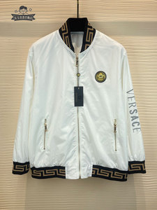 Versace/范思哲23男士棒球领夹克美杜莎金属头像时尚休闲开衫外套