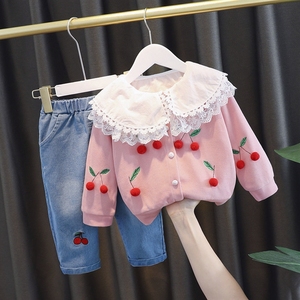 春秋装女宝宝套装小童2婴儿衣服1-3岁韩版潮女童装春款三件套洋气