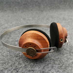 大厂库存复古手工DIY实木小头戴耳机40mm单元金属有线hifi发烧级