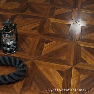 拼花地板正方形地板12mm巴洛克浮雕艺术拼花强化复合地板封蜡防水