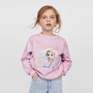 女童卫衣粉紫色公主2022新款欧美春秋纯棉休闲上衣小童洋气套头衫