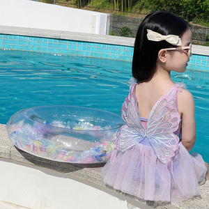 美人鱼公主裙2024新款女童泳衣连体可爱宝宝泳装网红儿童女孩游泳