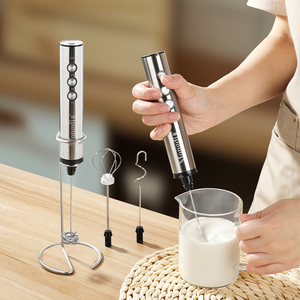 不锈钢打奶泡器电动奶泡机咖啡打泡器牛奶搅拌器奶盖手持打发器