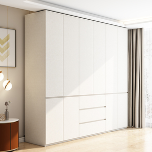 免拉手ENF级新款衣柜实木定制到顶分段式卧室家用现代简约大衣橱