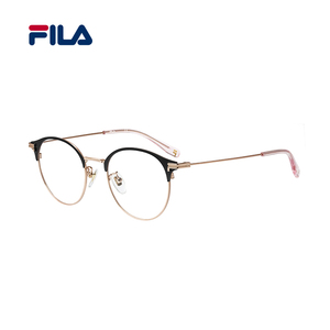 FILA斐乐眼镜框复古圆形眉线框超轻钛合金近视眼镜架配度数VFI585