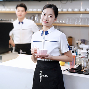 服务员工作服短袖蛋糕奶茶店餐厅餐饮服装甜品火锅店员夏季服装女