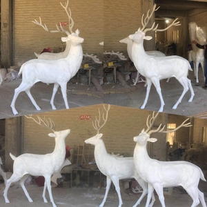 仿真大麋鹿雕塑玻璃钢树脂工艺品公园草坪园林景观装饰梅花鹿摆件