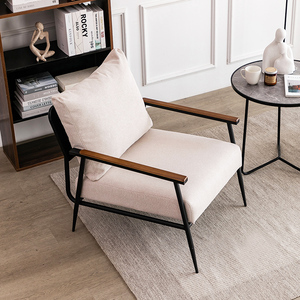 现代意式极简设计师休闲椅创意铁艺单人沙发轻奢客厅北欧老虎椅子