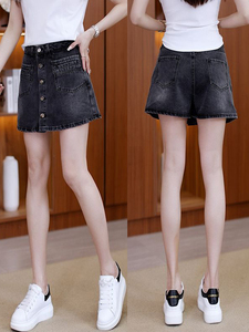 韩式时尚气质牛仔短裙女2024新款夏季小个子显腿高级休闲A字短裙