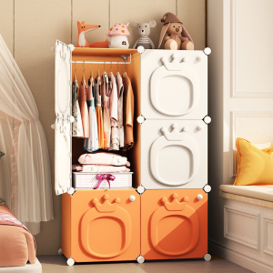 儿童衣柜家用卧室简易组装结实耐用婴儿宝宝收纳柜置物塑料小衣橱