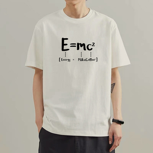 爱因斯坦能量守恒定律T恤短袖相对论物理公式质能方程式纯棉衣服