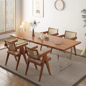 广东佛山家具白蜡木实木餐桌椅长方形木质大板桌北欧实木餐桌家用
