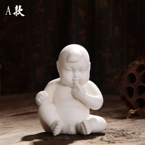 陶瓷人之初男孩小孩子宝宝雕像婚庆早生贵子娃娃手工白瓷家居摆件