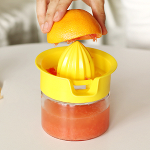 玻璃手动榨汁机挤压器简易家用水果柠檬橙子压榨汁杯渣汁分离神器