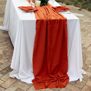 桌旗桌布婚礼派对北欧装饰餐巾餐桌餐垫素色全棉麻口布