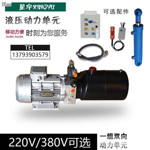 动力单元总成220V380V微型双向液压泵站电动升降平台油缸