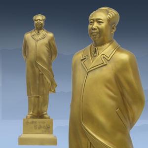 毛主席摆像客厅摆件伟人办公室铜像纯铜全身风衣像雕塑像家居饰品