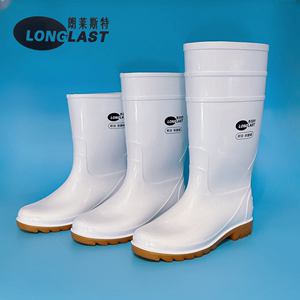 朗莱斯特白色雨鞋食品卫生靴专用水鞋防滑食品厂工作鞋雨靴水靴