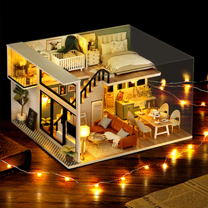 智趣屋新款DIY小屋舒适生活木质手工拼装简约式建筑模型创意礼物
