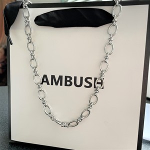 代购正品AMBUSH项链钛钢 素链子O形拼接链条圆圈形ins嘻哈男女