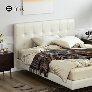宜氧 雪微微床 真皮悬浮床现代简约轻奢高端主卧意式极简实木软床