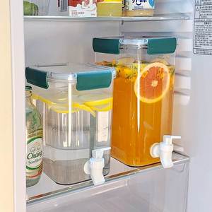 冰水壶放冰箱冷水壶带水龙头的玻璃瓶冷饮桶冷藏水果茶柠檬水容器
