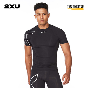 2XU Core系列压缩衣 健身服速干短袖T恤男跑步运动篮球健身紧身衣