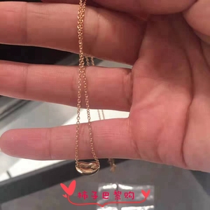 Tiffany蒂芙尼小金豆项链金豆豆18K玫瑰金Bean豌豆招财豆锁骨链女