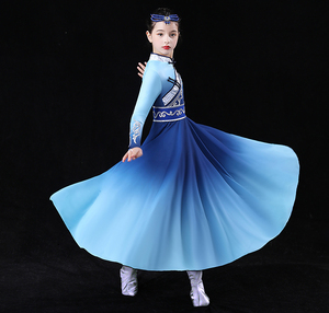 儿童蒙古舞蹈表演服女童筷子舞少儿演出服三月三少数民族舞台服装