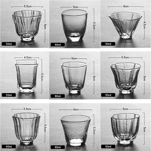 耐热玻璃品茗杯家用加厚玻璃水杯日式茶具耐高温小茶杯酒杯小品杯