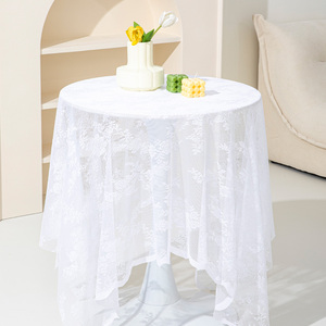 白色茶几桌布蕾丝餐桌布长方形布艺台布欧式圆家用小清新棉麻桌布