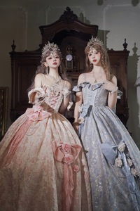 洛丽塔夏季新款定制成人礼服Lolita纯色长款花嫁婚纱派对洋装裙子