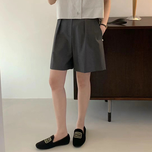 韩国EGG2024夏新款西装短裤休闲小个子高腰宽松显瘦薄款五分裤女