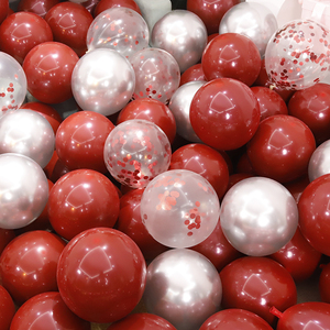 乳胶圆形气球装饰品石榴红金属店铺节庆活动布置生日红色主题店庆