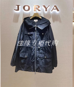 JORYA/卓雅专柜代购2024春季新款中长款宽松连帽风衣外套Q108402E